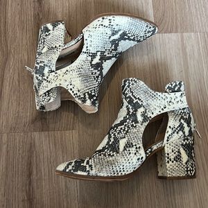 Steve Madden Snakeskin Studded Cutout Heeled Boots